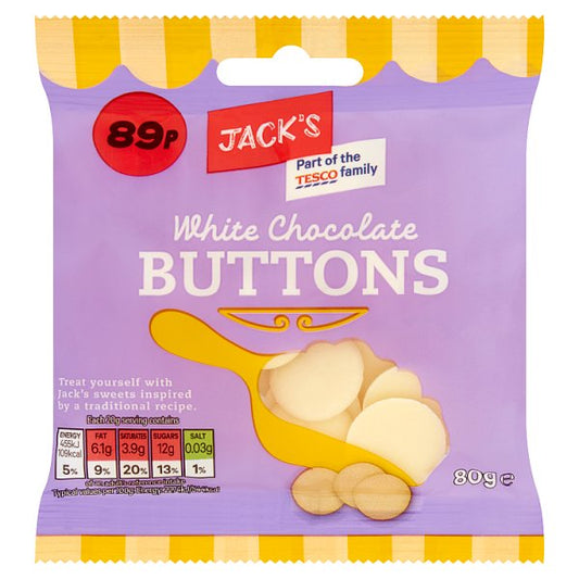 Jack's White Chocolate Buttons 80g