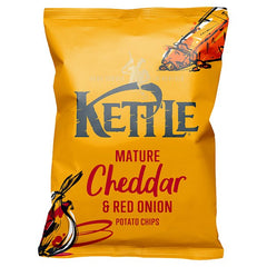 Kettle Mature Cheddar & Red Onion Potato Chips 130g