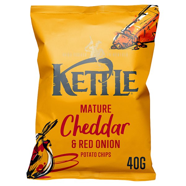 Kettle Mature Cheddar & Red Onion Potato Chips 40g