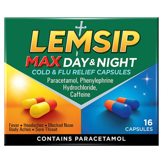 Lemsip Max Day & Night Cold & Flu Relief Capsules 16 Capsules