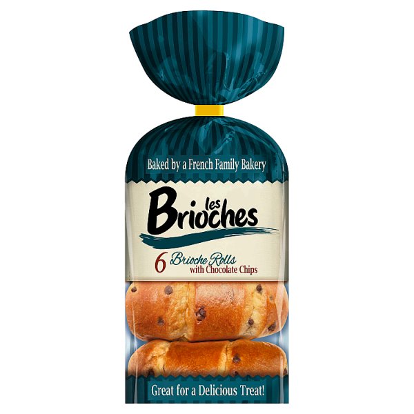 Les Brioches 6 Brioche Rolls with Chocolate Chips 210g