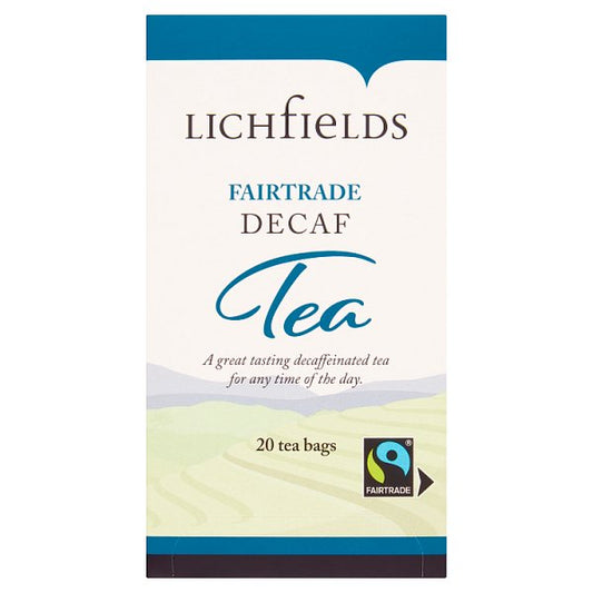 Lichfields Fairtrade 20 Decaf Tea Bags 40g