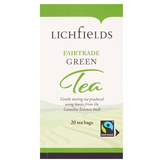 Lichfields Fairtrade Green Tea 20 Tea Bags 40g