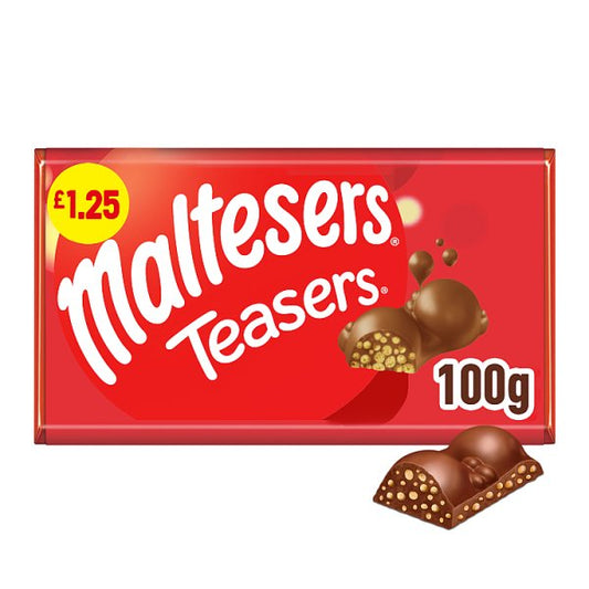 Maltesers Teasers Milk Chocolate & Honeycomb Block Bar 100g