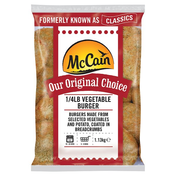 McCain Original Choice 1/4lb Vegetable Burger 1.13kg