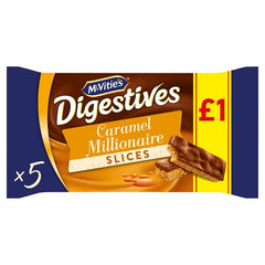 McVitie's Digestive 5 Caramel Slices Cake Snack Bars 109.9g