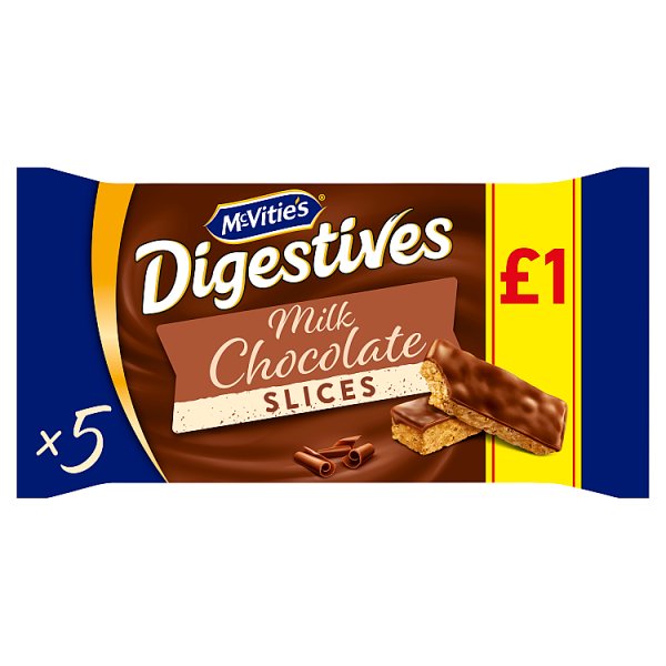 McVitie's Digestive 5 Chocolate Slices Cake Snack Bars 114.1g