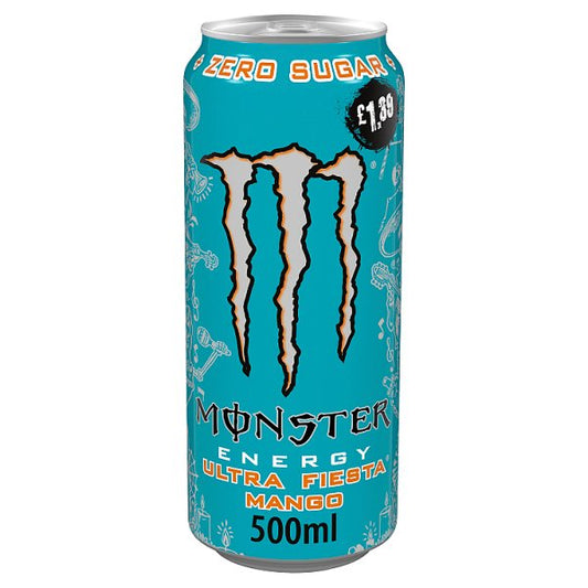 Monster Energy Drink Ultra Fiesta Mango Zero Sugar 500ml PM £1.39