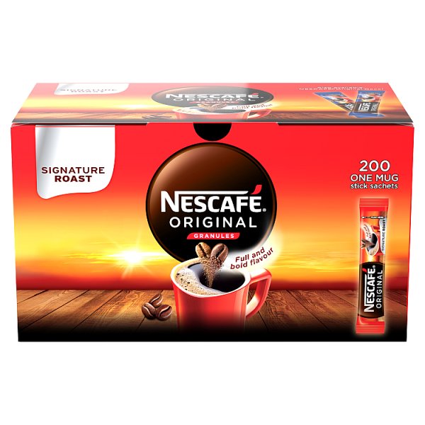 Nescafé Original Granules 200 One Mug Stick Sachets