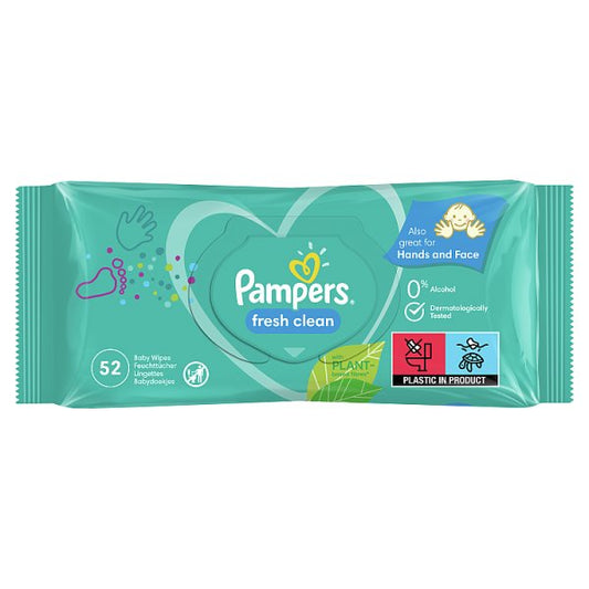 Pampers Fresh Clean Baby Wipes 1 Pack = 52 Baby Wet Wipes