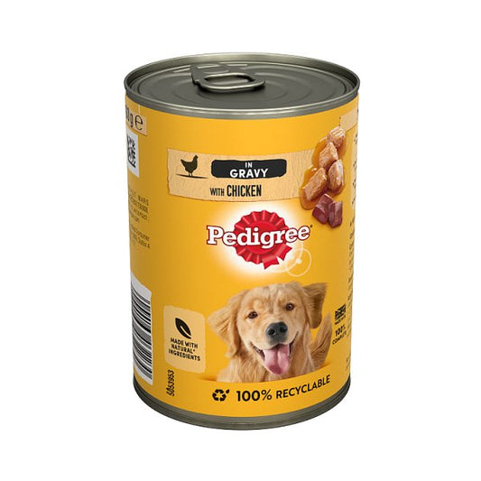 Pedigree Adult Wet Dog Food Tin Chicken in Gravy 400g