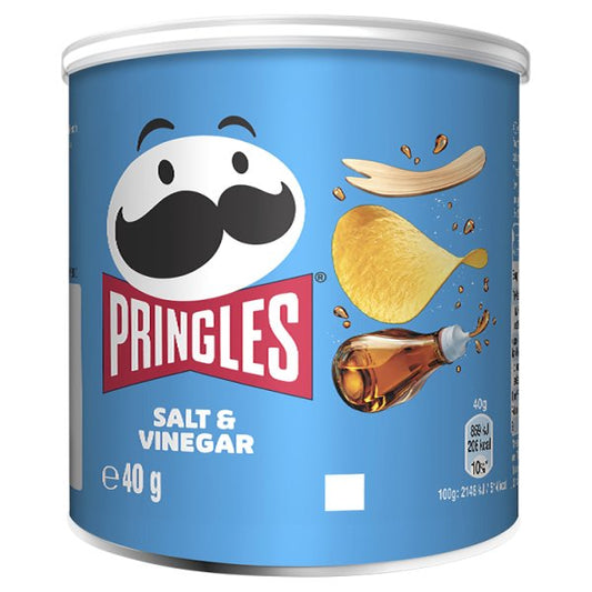 Pringles Salt & Vinegar Crisps Can, 40g