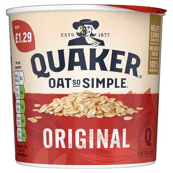 Quaker Oat So Simple Original Porridge Pot £1.25 RRP PMP 45g