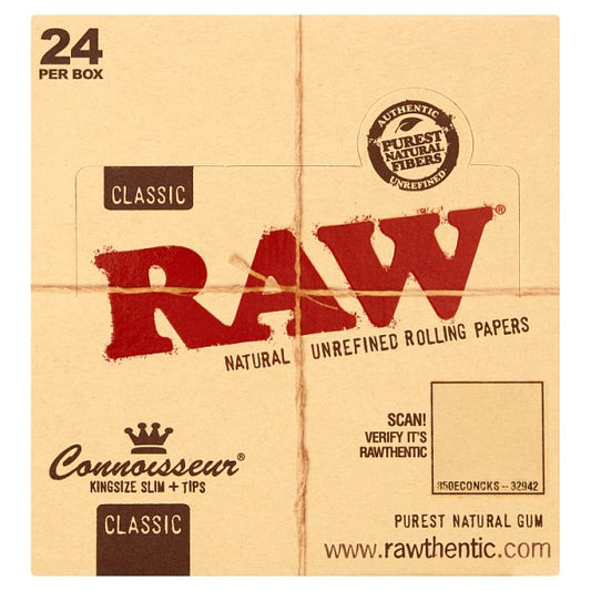 RAW Classic Connoisseur King Size Slim Rolling Papers & Tips