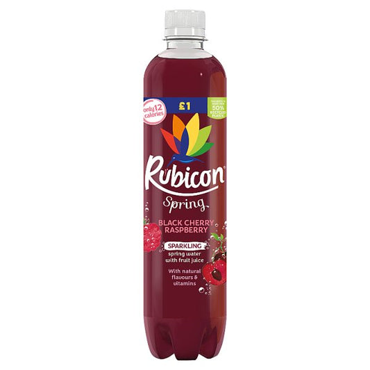 Rubicon Spring Black Cherry Raspberry Sparkling Spring Water with Fruit Juice 500ml