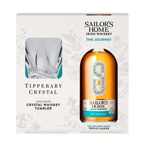 Sailor’s Home The Journey Irish Whiskey – Tipperary Crystal Glass Pack 70cl