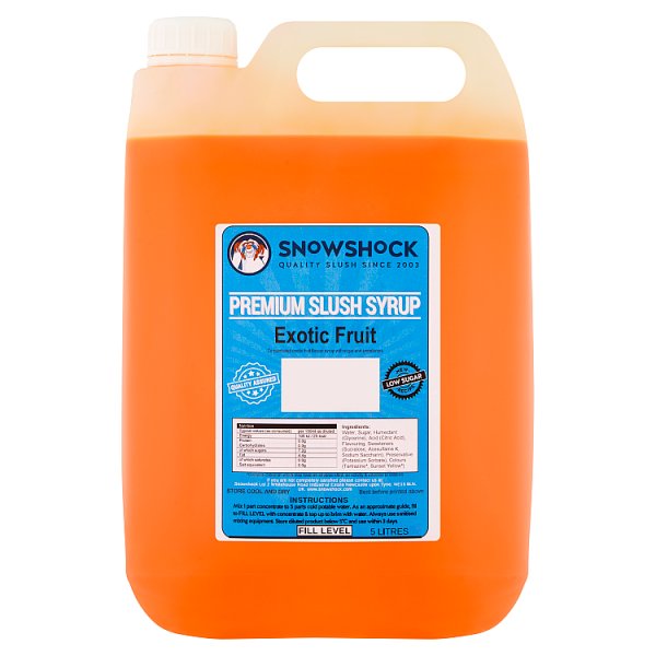 Snow Shock Premium Slush Syrup Exotic Fruit 5 Litres