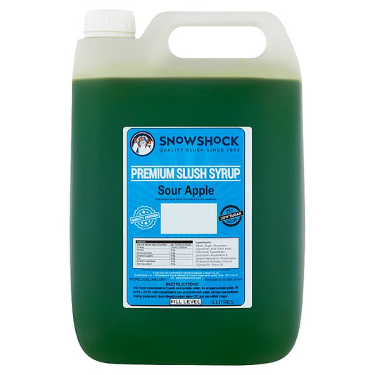 Snow Shock Premium Slush Syrup Sour Apple 5 Litres