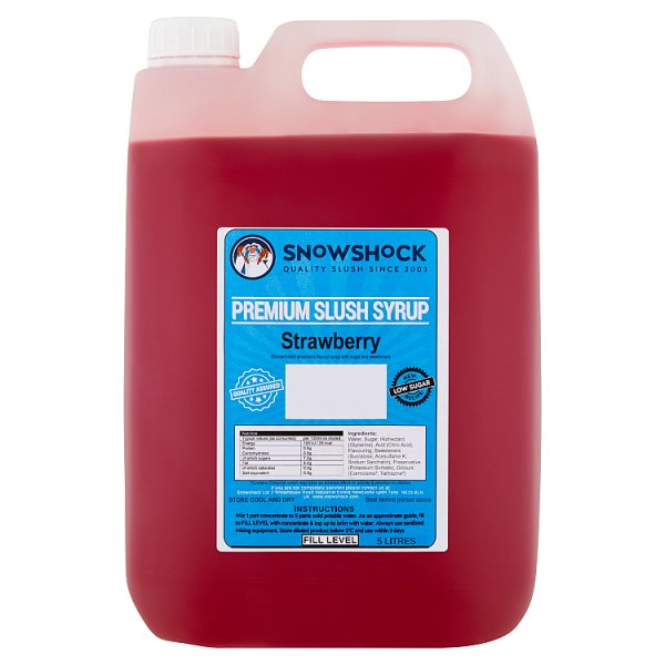 Snow Shock Premium Slush Syrup Strawberry 5 Litres