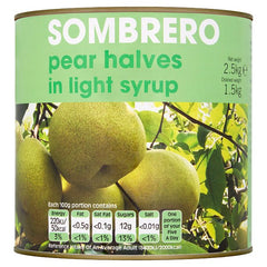 Sombrero Pear Halves in Light Syrup 2.5kg