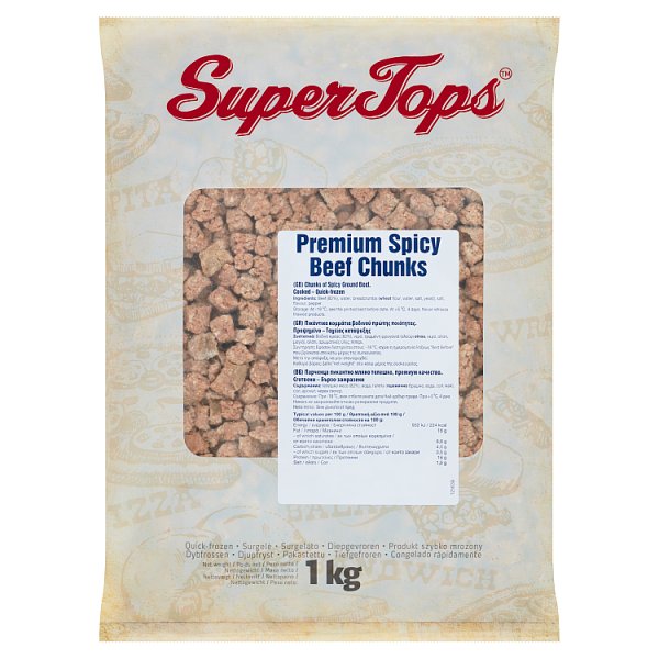 Super Tops Premium Spicy Beef Chunks 1kg