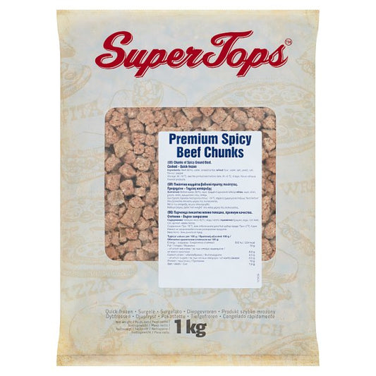 Super Tops Premium Spicy Beef Chunks 1kg