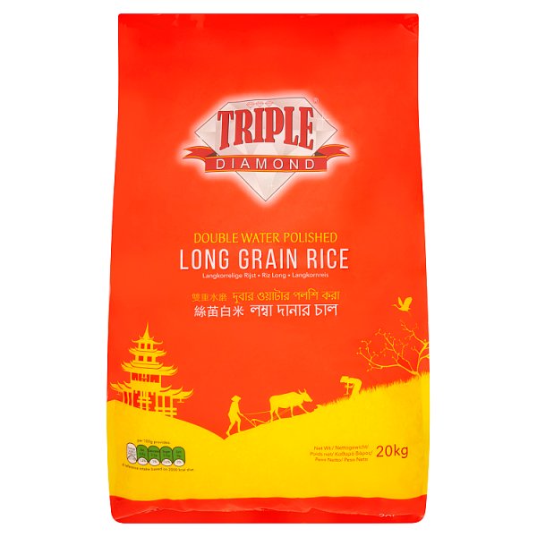 TRIPLE DIAMOND Long Grain Rice 20kg