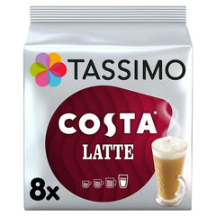 Tassimo Costa Latte Coffee Pods X 8