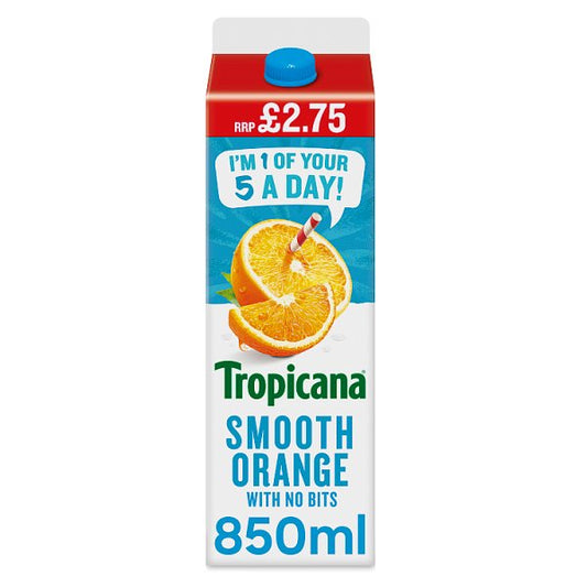 Tropicana Smooth Orange with No Bits 850ml