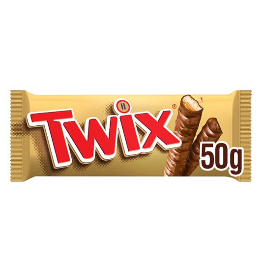 Twix Caramel & Milk Chocolate Fingers Biscuit Snack Bar 50g