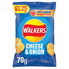 Walkers Cheese & Onion Crisps £1.25 RRP PMP 70g