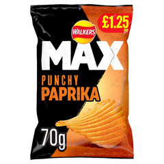 Walkers Max Punchy Paprika Crisps £1.25 RRP PMP 70g