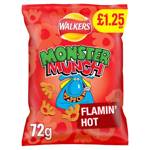 Walkers Monster Munch Flamin' Hot Snacks £1.25 RRP PMP 72g