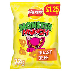 Walkers Monster Munch Roast Beef Snacks £1.25 RRP PMP 72g