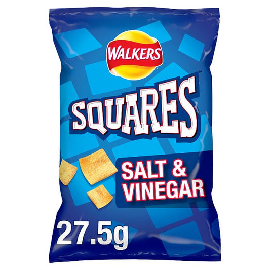 Walkers Squares Salt & Vinegar Snacks Crisps 27.5g