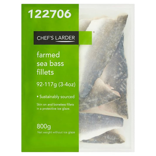 Chef's Larder Farmed Sea Bass Fillets 800g