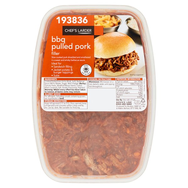 Chef's Larder BBQ Pulled Pork Filler 1kg